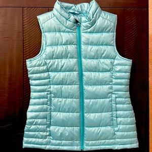 Old Navy Frost Free Puff Vest- Girls 10/12- Teal